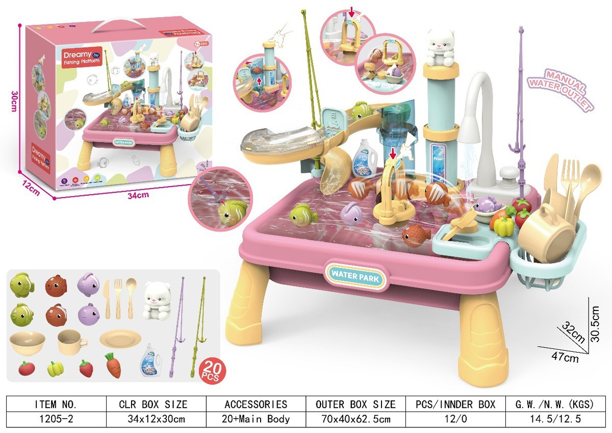Lavabos manuales - rosa (caja de color inglés) por orden, 12pcs