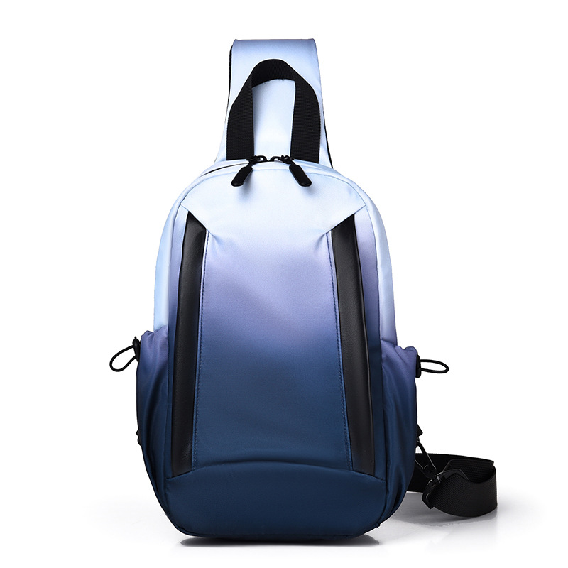 Nuevo bolso de pecho de hombre transfronterizo simple mochila de hombro de nylon impermeable bolsa de color gradiente casual bolso de moda de hombre