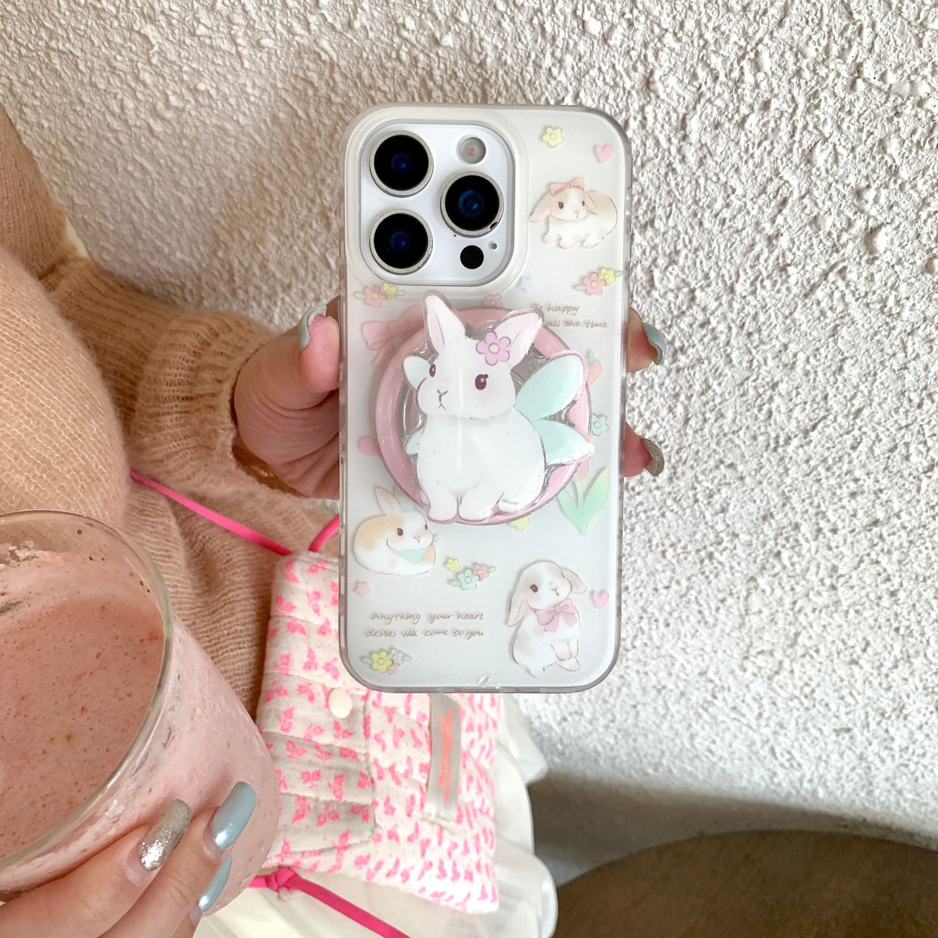 Lindo conejo inglés de nicho para Apple 15Pro/16Pro funda para teléfono móvil 14/13 nuevo 16ProMax femenino 15