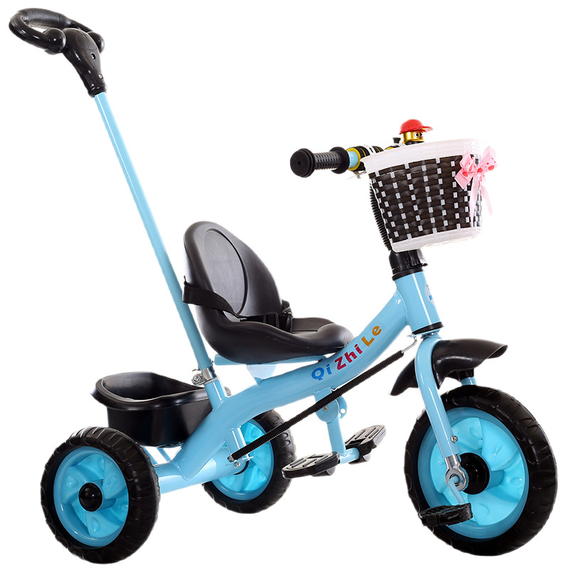 Triciclo Infantil con Bastón de Empuje de Tubería de Acero para Exteriores