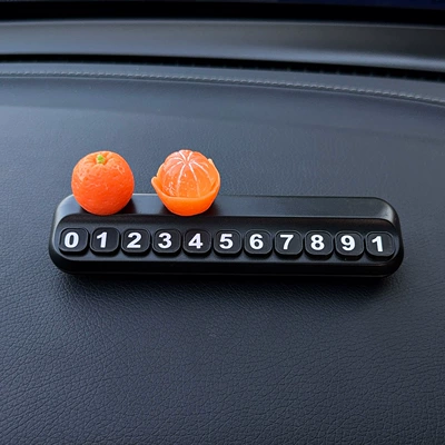 Plate Decoration Ornament, Nömrəli dayanma kartı - big-orange-and-big-li-black-square-number-plate