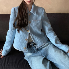 2025秋季新款名媛风'经济上行的美'si服小香风精致高奢编织外套女