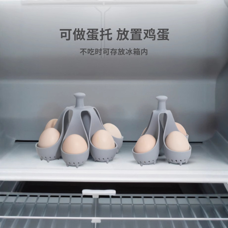 クリエイティブエッグシリコンストレージホームシリコンゆで卵型ホルダー食品グレードのソフトシリコンゆで卵ボイラー|undefined