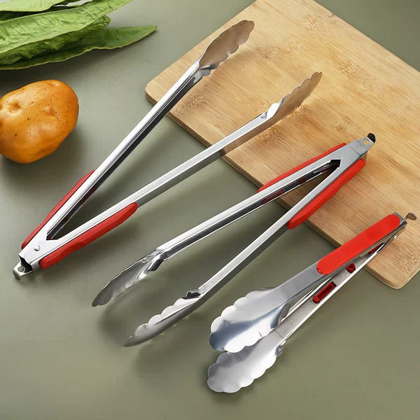 Multi-functional stainless steel food clip household food clip with Handle Kitchen Bread clip popular barbecue clip steak clip
