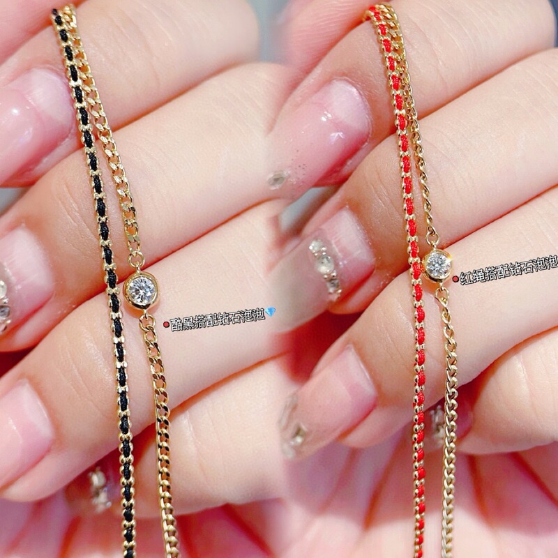 18k woven red rope bracelet simple this year to send his girlfriend diamond bracelet water shell gold wholesale