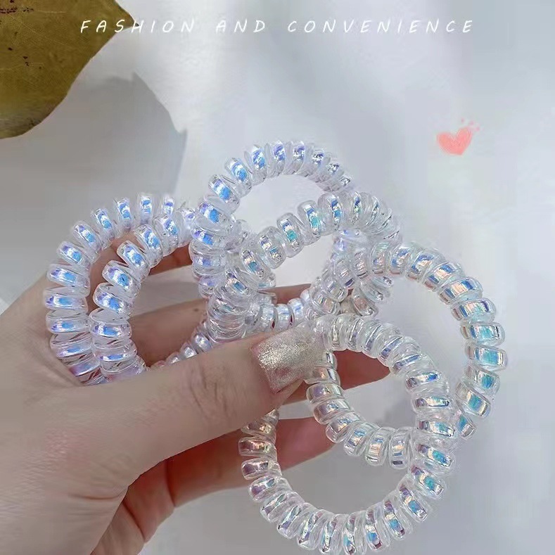 人魚姫レーザー電話線ヘアリング女性韓国ins無痕小皮筋結束ロープ女性シンプル気質ヘアロープ|undefined