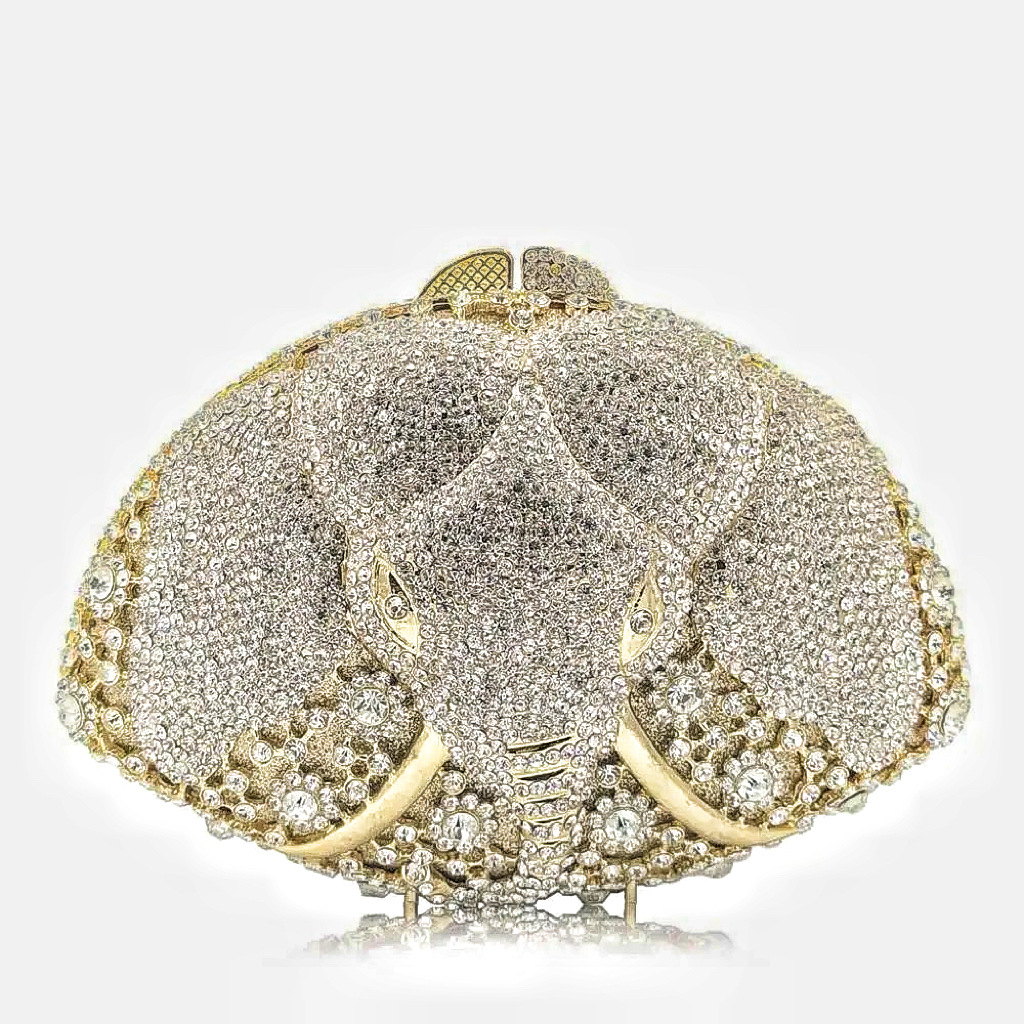 Bolsas de cena de diamante de cabeza, bolsas de cristal, bolsas de diamantes huecas de mano, bolsas de banquete europeas y estadounidenses