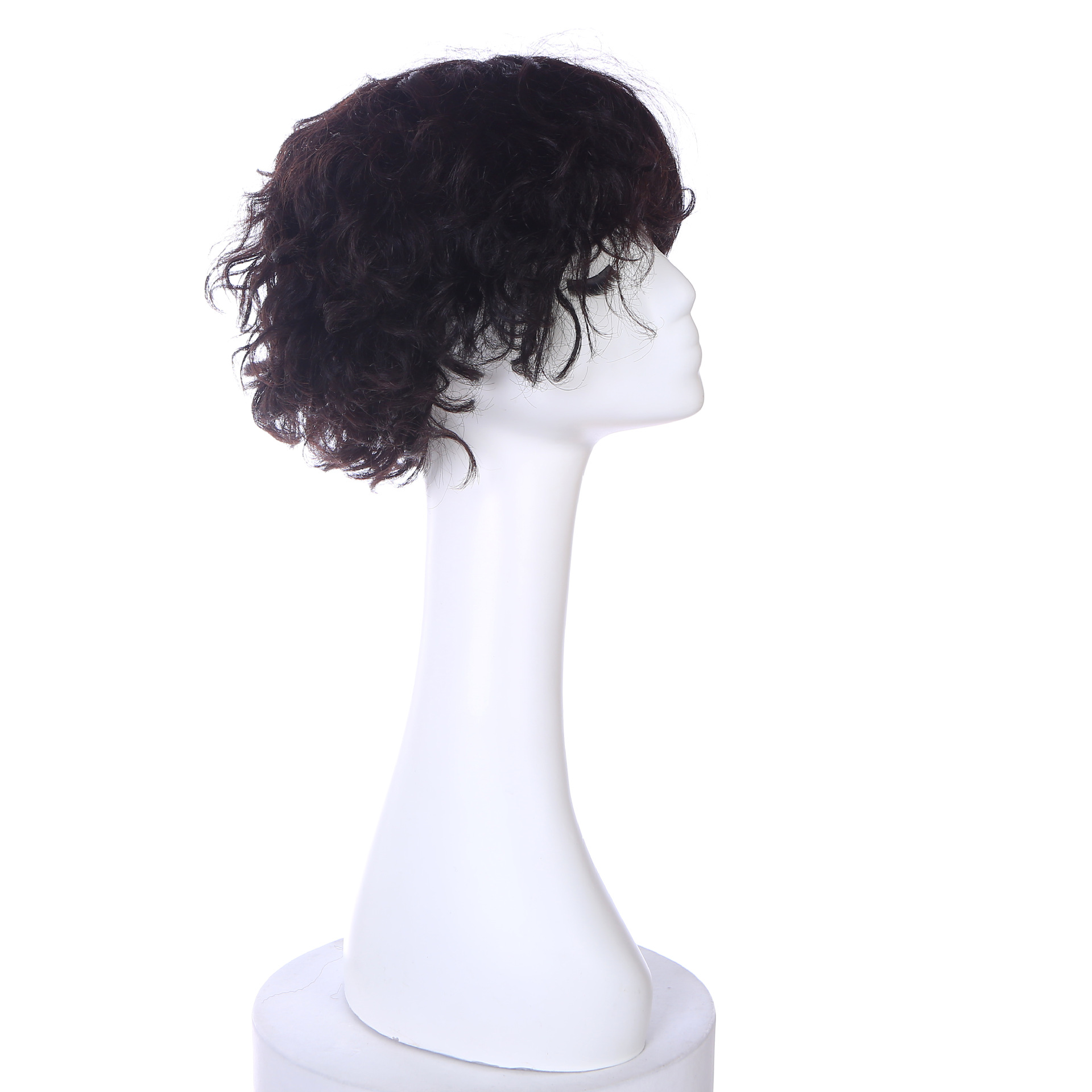 Perruca cubierta de cabello corto cabello de mujer cabello humano fino de mediana edad cabello permanente LW0417