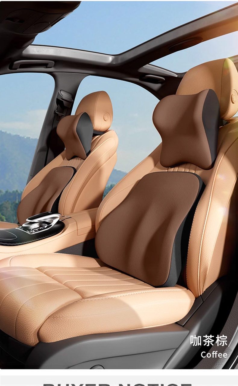 Cross-Border Car Headrest, Universal Car Lumbar Support for All Seasons, Memory Foam Lumbar Support, Car Pillow, Sedentary Car Neck Pillow