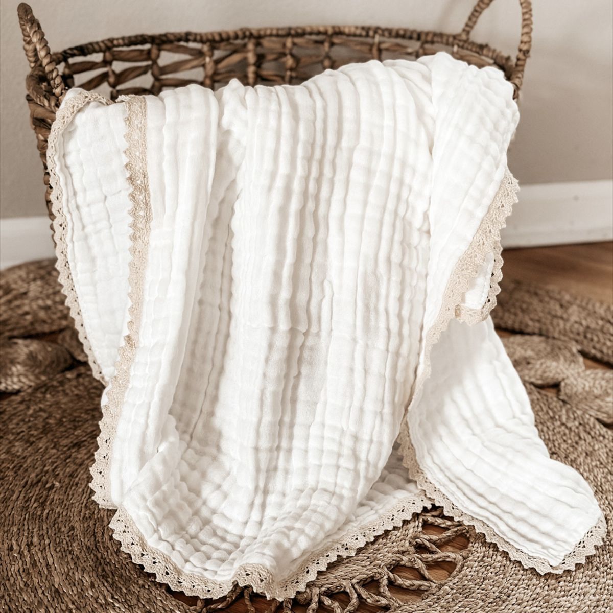 6-layer seersucker cotton baby blanket crepe lace baby bath towel wrap towel indoor and outdoor blanket