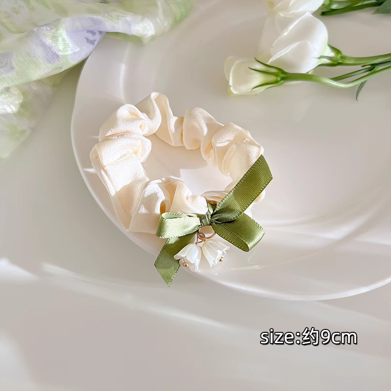 Lazo para el cabello de intestino grueso rayado coreano para mujer, sensación de alto nivel, cuerda para el cabello de cola de caballo, banda de goma para la cabeza para niñas, cuerda para la cabeza de gran tamaño, accesorios para el cabello de flores para la cabeza