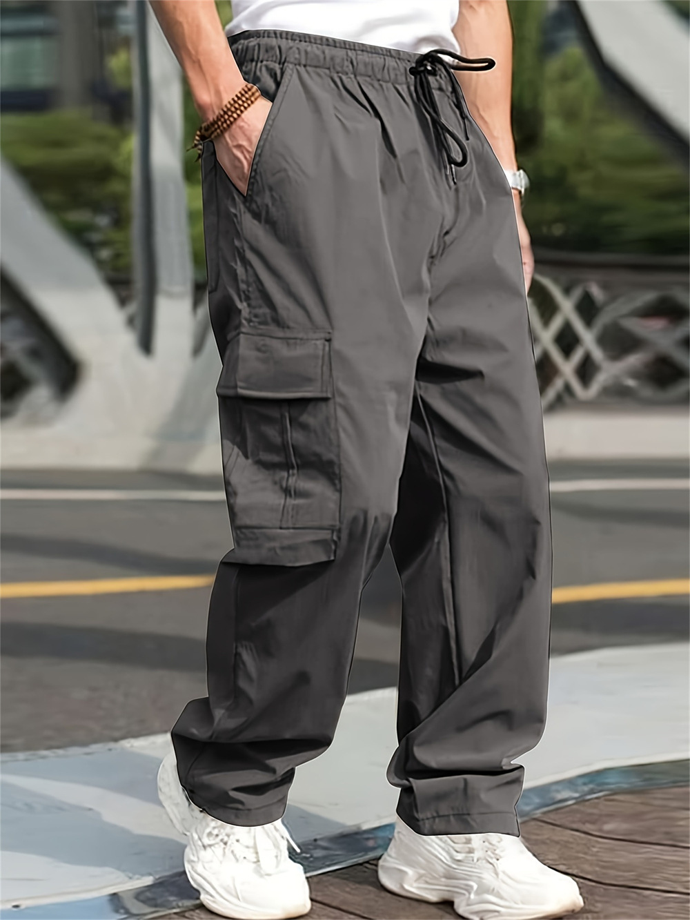 2024 Spring and Autumn Youth Casual Work Clothes Long Loose Straight Outdoor Sports Running Pants Men_voghion.com