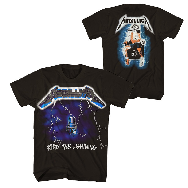 Summer Metallica Metal Band Rock Skull American Retro Vintage Print Trendy Men's T-Shirt