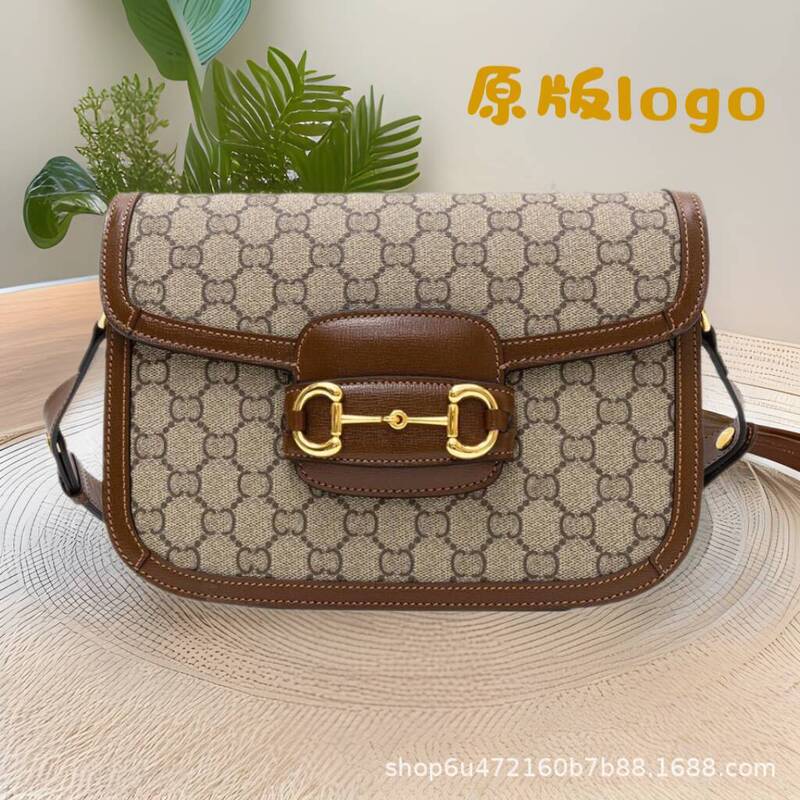 Genuine Leather Women's Bag 1955 Saddle Bag Xiao Zhan Same Style High-end Shoulder Bag Women's Crossbody Retro Underarm Bag with Logo