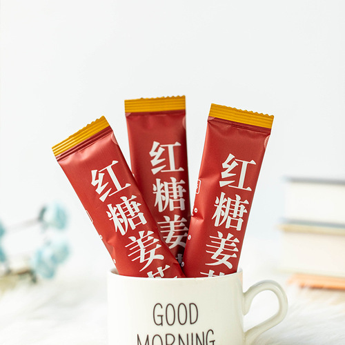 Red Sugar Ginger Tea Large Pack Individual Solid Beverage Ginger Tea Powder Instant Black Sugar Ginger Tea Wholesale