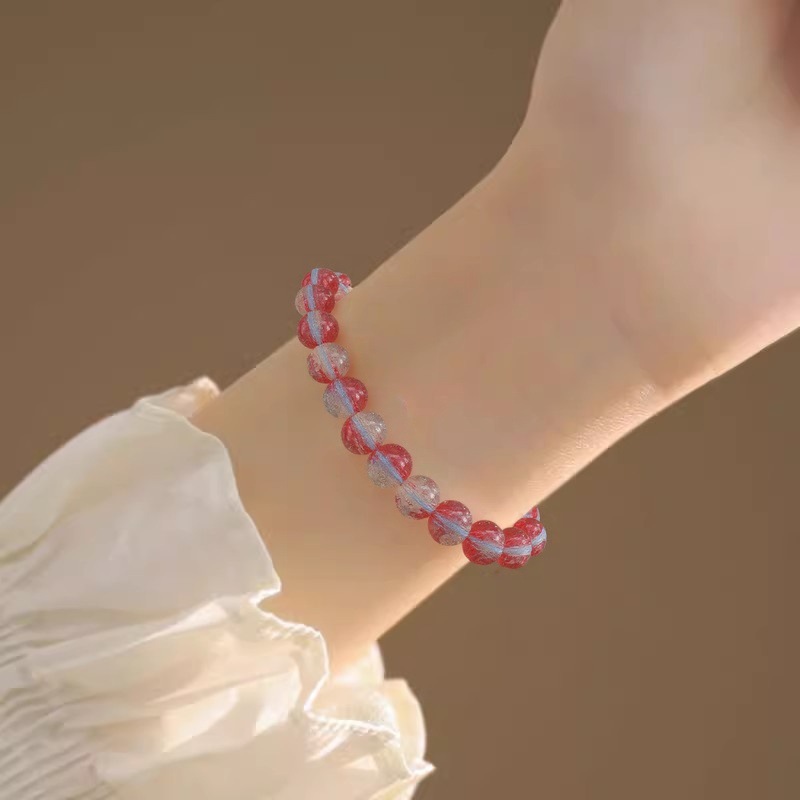 Pulsera de cuentas degradadas de hielo de estilo explosivo Mori alrededor de los dedos