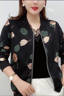 Autumn 2025 New Mom Jacket Women's Thin Coat Fashionable Age-reducing Middle-aged and Old Spring and Autumn Baseball Suit Top