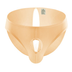 七色2023男士內褲前後開洞露點男式性感低腰冰絲三角褲B802