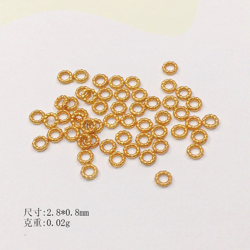 S925 Silver Plated Gold Torus Loose Bead Spacer Semi-finished DIY Jewelry Crystal Jewelry Bracelet Necklace Accessories