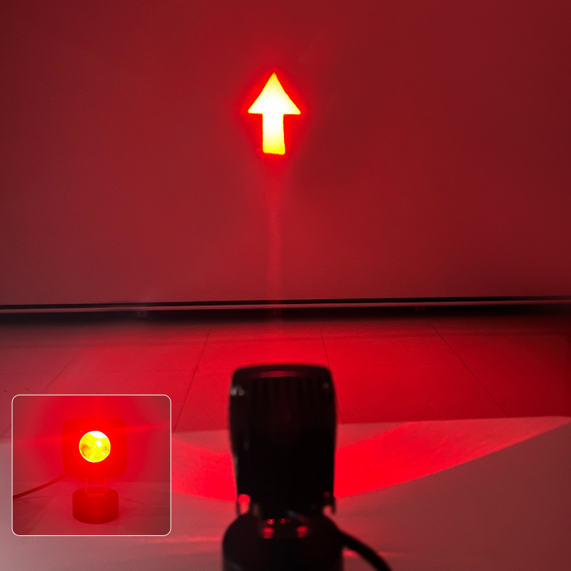 lámpara de advertencia industrial carretilla elevadora lámpara de advertencia de seguridad punta de flecha cuadrada patrón de lámpara de luz de grúa lámpara de luz roja y azul