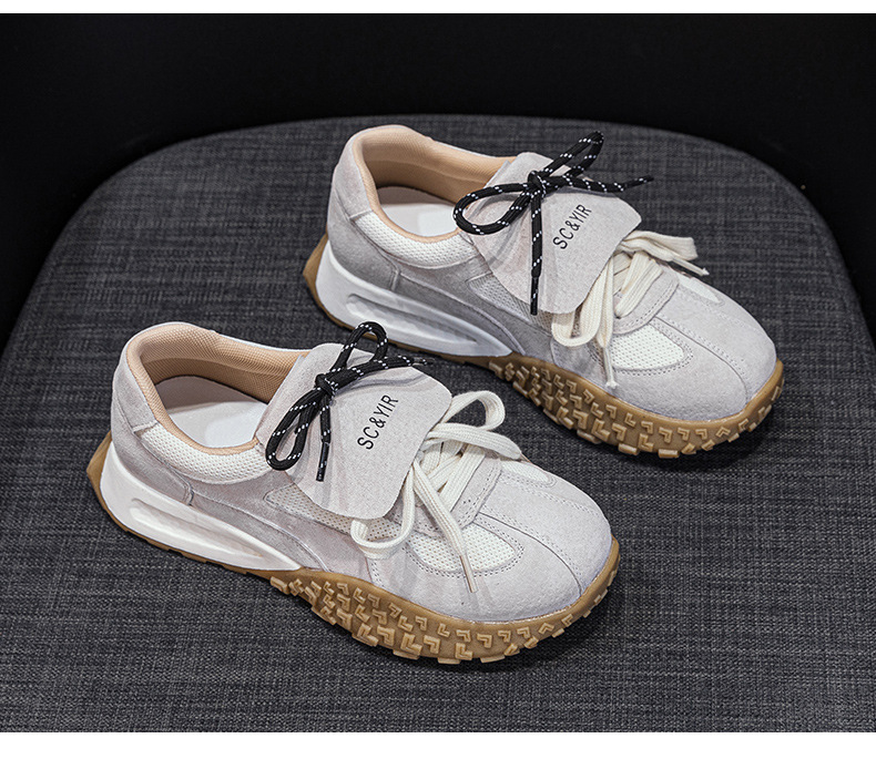 Giày sneaker nữ da heo đế dày phong cách Đức Huajiang mùa thu 2026 — M2632 màu trắng nhạt, M2632 màu vàng, M2632 màu nâu chi tiết 22