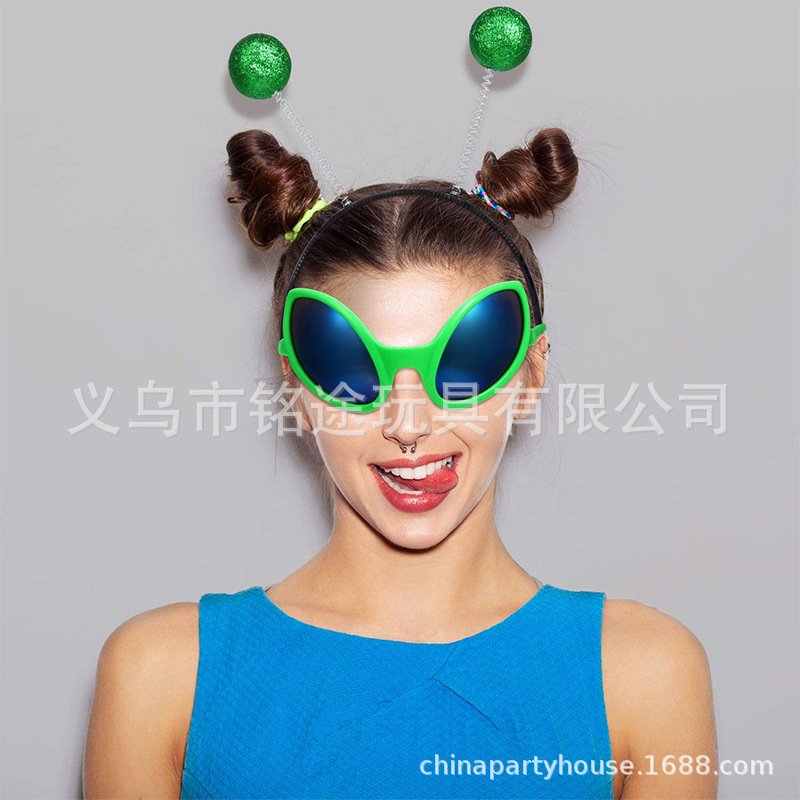 Gafas alienígenas de celebridades de Internet explosivas Gafas de sol unisex Gafas de sol de marco completo luminosas unisex Gafas de sol divertidas