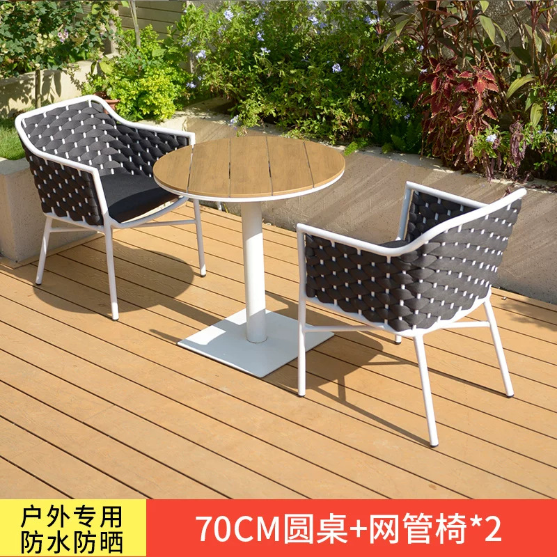 Mesa y silla de patio al aire libre, terraza de jardín de caña, balcón, mesa y silla de caña casuales, combinación de mesa y silla al aire libre