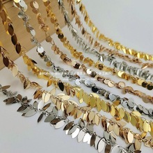 diy材料多层叶子组合铜链条链耳耳钉配件流苏镀制作饰品手工链子