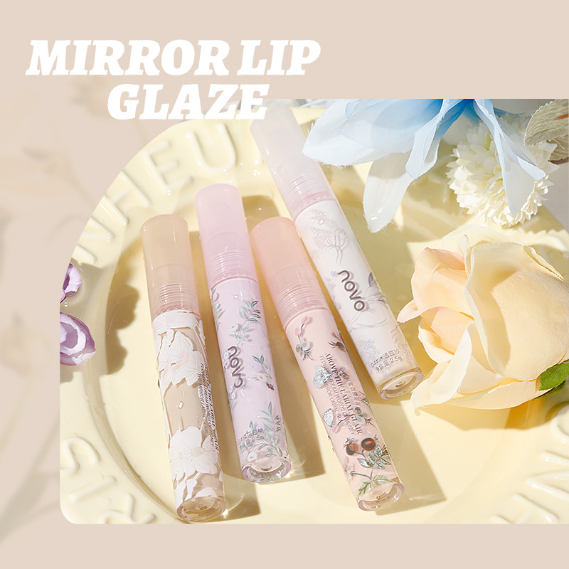 Makeup Novo Huajian Honey Water Glossy Mirror Lip Glaze Pouty Lips Moisturizing Female Students Affordable Lip Gloss Lipstick Domestic Products