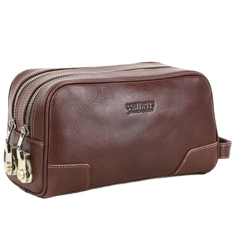 黒天使 Leather elite universal small clutch bag, handheld organizer bag, cowhide