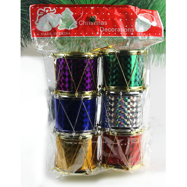 Tambor colgante navideño de lámina metálica, varios tamaños (2.5-5cm)