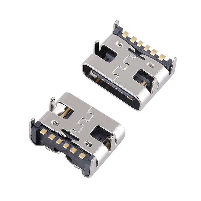 TypeC-6Pin四脚プラグインステンレスusb編み充電口付きプラグ端子-合徳来|undefined