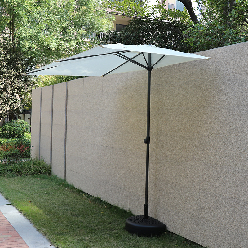Outdoor Half Umbrella Wall Parasol Square Side Umbrella Balcony Adjustable Height Sun Umbrella Flowers and Green Planting Umbrella