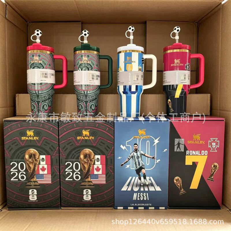 Cross-Border New Model Football World Cup Stanley Large Capacity 40oz Stanley Thermos Cup Giant Straw Cup Cross-Border New Model Football World Cup Stanley Large Capacity 40oz Stanley Thermos Cup Giant Straw Cup