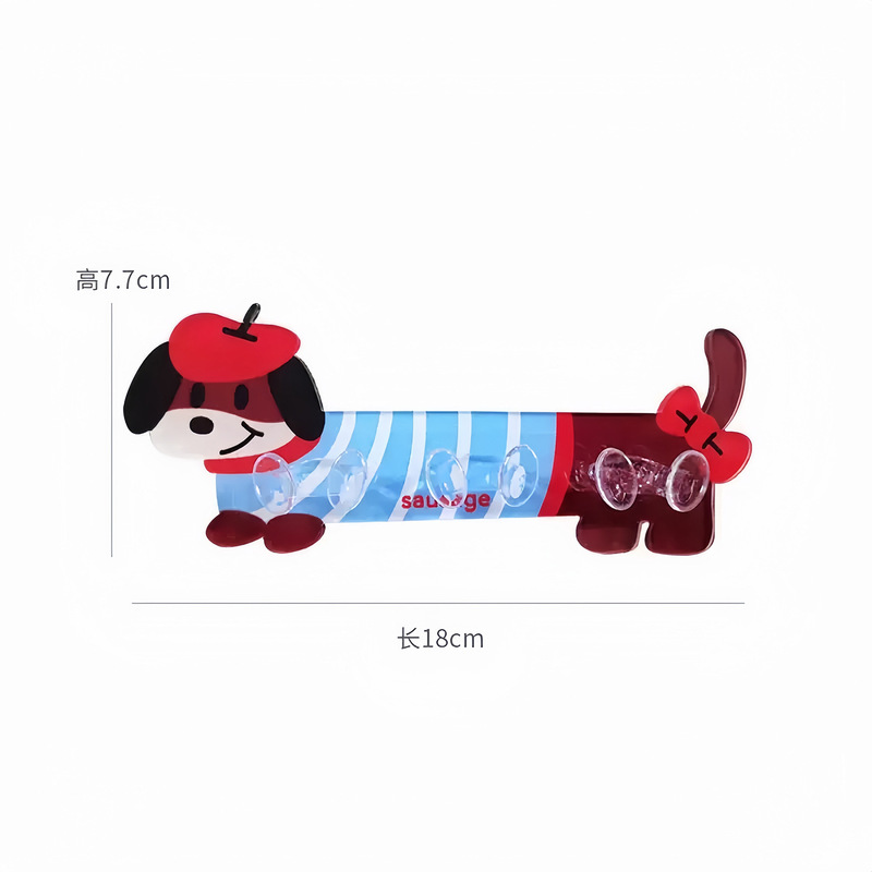 可爱腊肠狗插头挂钩免打孔强力粘胶墙上厨房电器插头置物架电源线|undefined