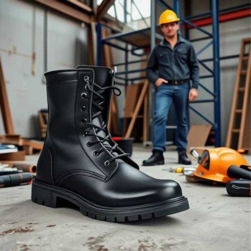 真皮正品春秋冬防爆靴男特种兵作战靴高帮钢头战术靴保安鞋作训鞋