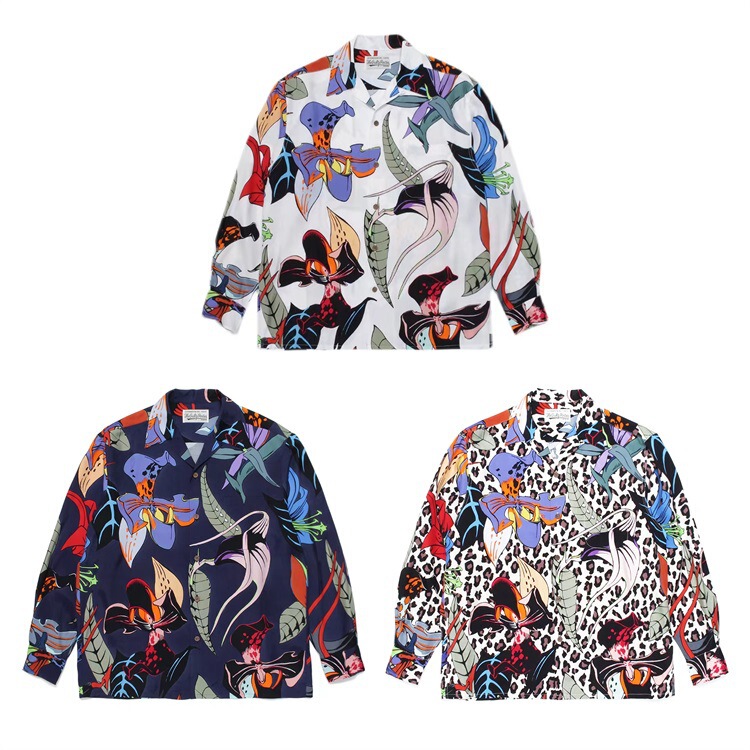 GUILTYPARTIES TIGER 21AW SKA JACKET leopard print flower pattern floral long sleeve shirt for men
