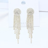 Silver needle, fashionable earrings with tassels, chain, Korean style, suitable for import