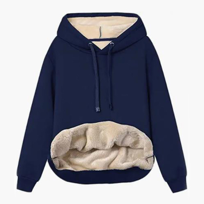 Damen Plüsch Strickjacke Mit Kapuze Winter Kapuzenpullover Jacke_voghion.com