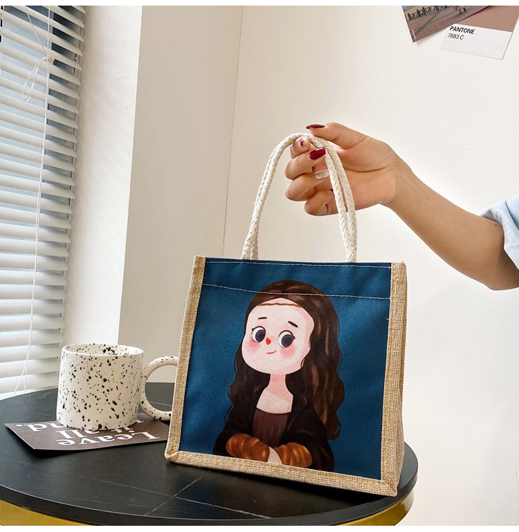 Lindo ins bolsa de almuerzo bolso de trabajo bolsa de almuerzo japonés de gran capacidad bolsa de lona bolsa de Almuerzo