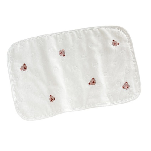 云片枕新生婴儿枕头0-12月透气12层纱布防吐奶枕垫宝宝卡通平枕