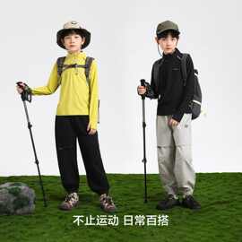 夏季男童防蚊裤2025儿童运动工装裤中大童登山休闲冰丝裤子外贸潮