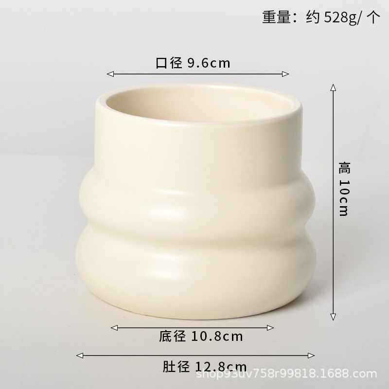 Pot de cerámica crema INS lujo ligero de alto nivel sensación de plantación de orquídeas mariposa simple orquídeas plantación de pot de porcelana blanca Dehua