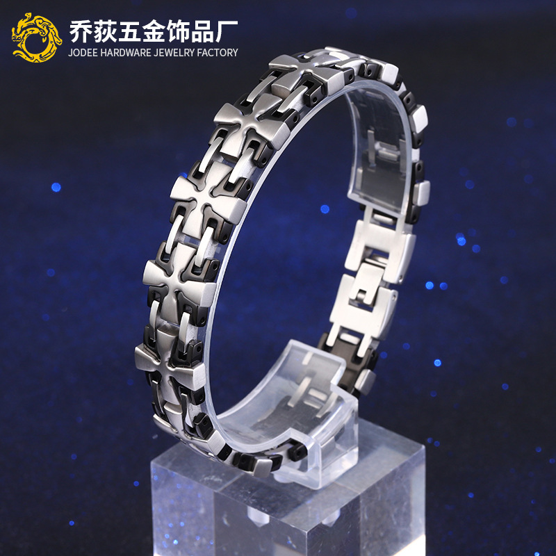 Men's trend black bracelet stainless steel