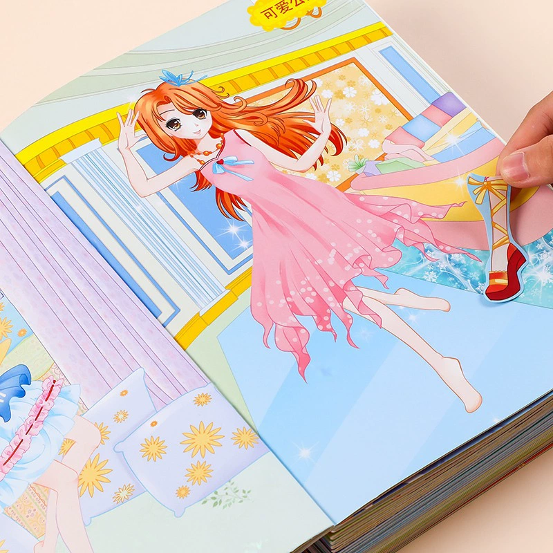 Книга с наклейками для принцессы для переодевания, наклейка, игрушка, 3-6 лет, полный комплект