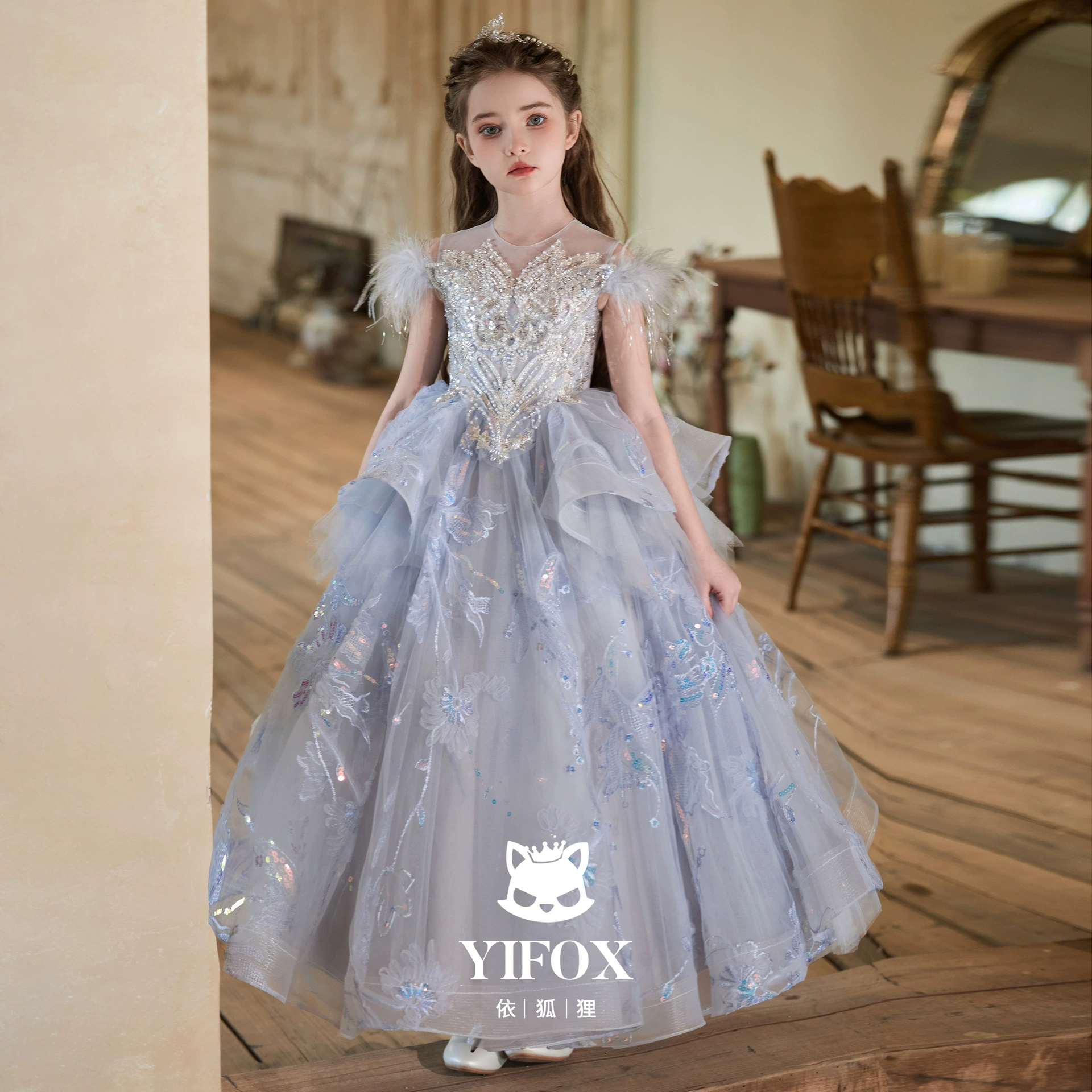 Для девочек красивые вечерние платья высокого класса легкие экстравагантные нишевые хозяева девушки принцессы юбка детская фортепианная одежда