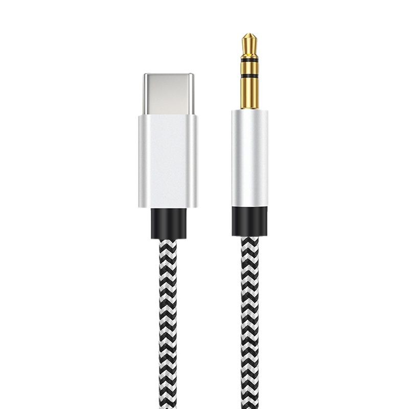 Digital Audio Cable Typec to 3.5 Suitable for Apple and Huawei Braided Cable Aux Car Speaker Adapter Cable