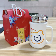 陶磁器カップ蓋付きマグカップ家庭用カップかわいいアニメカップギフトボックスジュエリーイベントオープンプレゼント