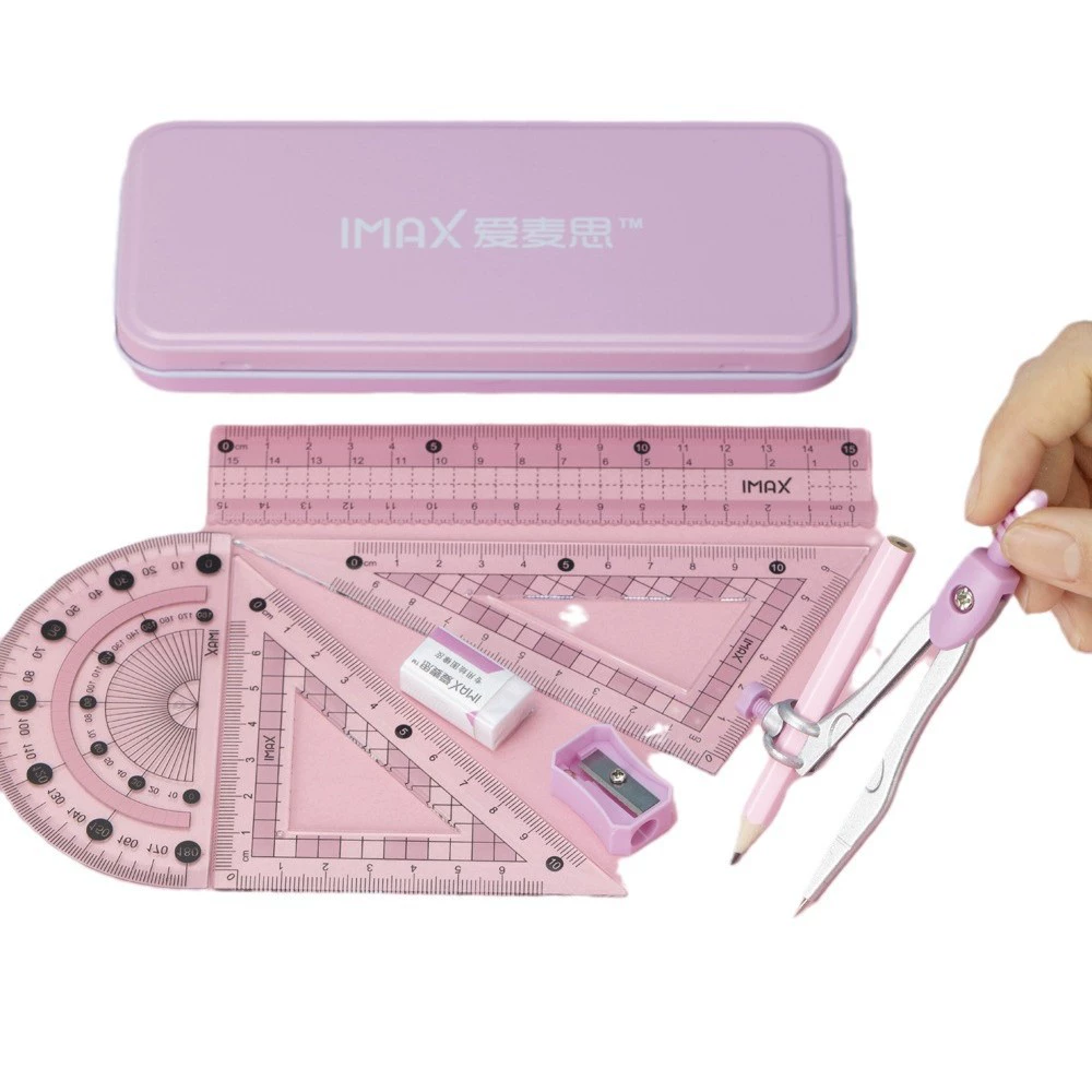 High-end fashionable tin box, ruler, set for students