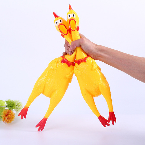 Large, medium and small vinyl screaming chicken, dog venting, decompression, prank toy, vocal pet toy, screaming chicken